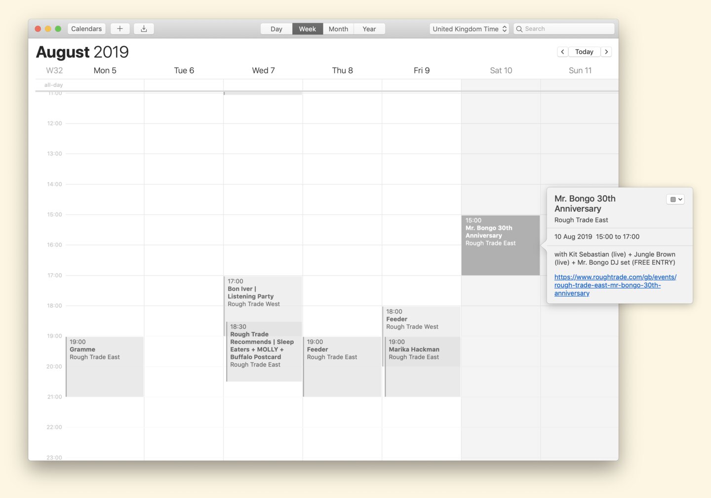 iCalendar feed in Apple's Calendar app